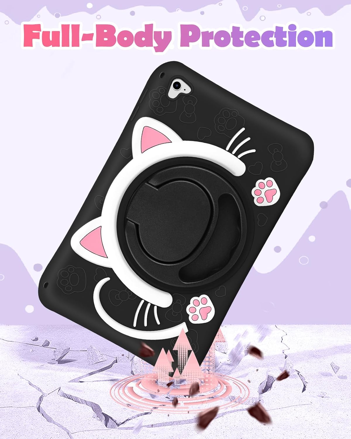 Cat Or Astronaut Shockproof Kids Case For Ipad 5/6 - 9.7 Cat Or Astronaut Shockproof Kids Case For Ipad 5/6 - 9.7